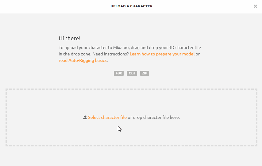 Click upload character