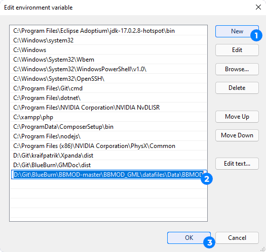 Add new line and paste path to BBMOD CLI